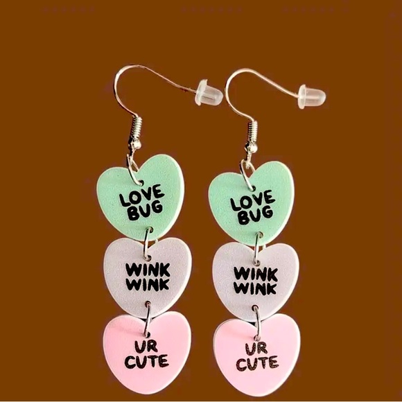 Conversation Triple Hearts Earrings - Picture 1 of 3